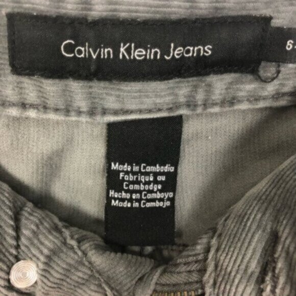 Calvin Klein | Women's Charcoal Grey Corduroy Straight Leg Pants Size 6 - Picture 5 of 5